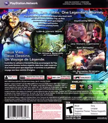 Enslaved - Odyssey to the West (USA) (v1.01) (Disc) (Update) box cover back